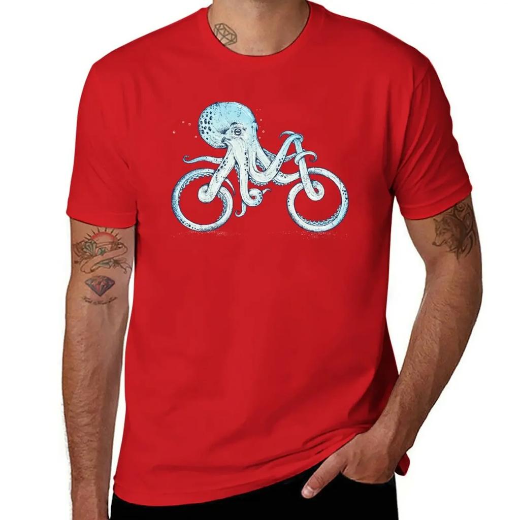 octopus bicycle T-Shirt kawaii clothes quick drying mens graphic t-shirts pack