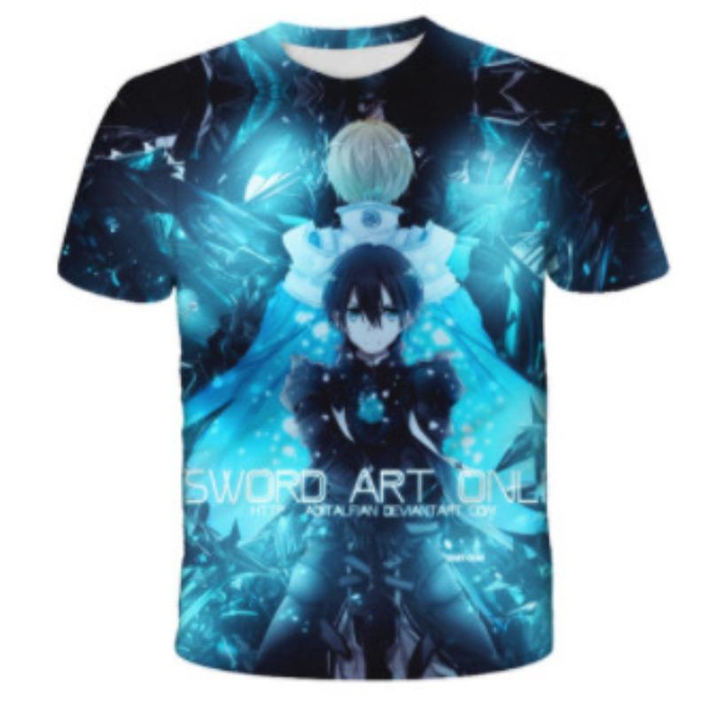 Pánské 3D barevně potištěné tričko s krátkým rukávem se streetovou módou Around The Giant In Summer Anime Attack T-Shirts