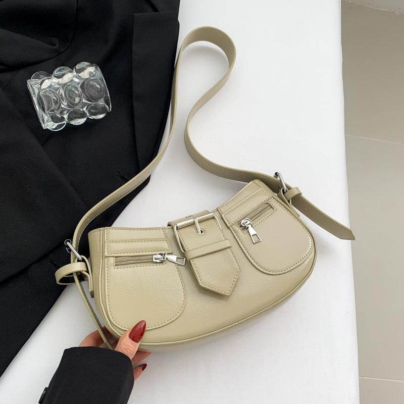 

This year s popular new moon bag 2024 winter new bag women s niche design messenger bag retro personalized shoulder bag хакі