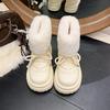 Women's Hairy Mouth Two Wear Fashion Lightweight Winter Warm Fur One Snow Boots Padded Lining Non-slip Casual Sports Martin Cotton Boots