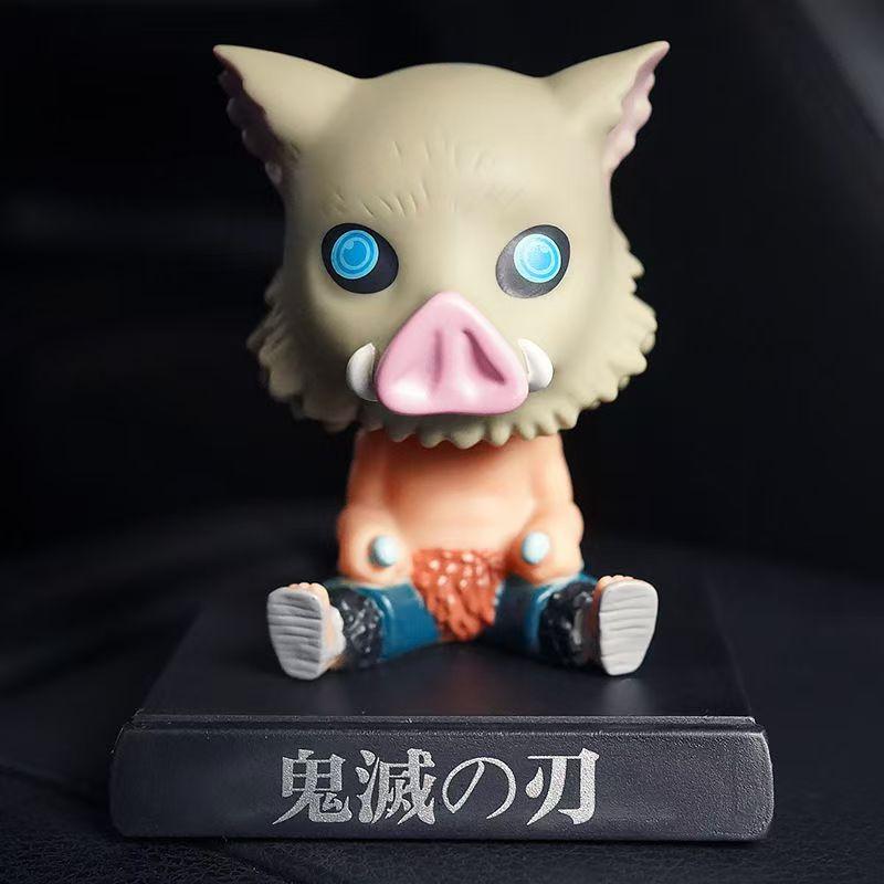 Anime Demon Slayer Cartoon Kamado Nezuko Kamado Tanjirou Cute Shake Head Doll Car Decoration Christmas Statue Gift
