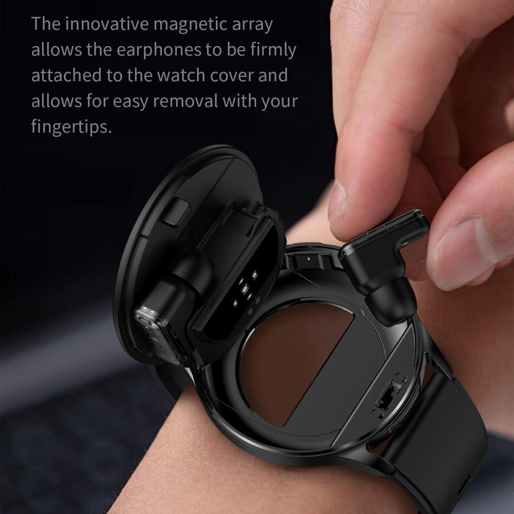 Smart Watch 1.39" Men 2 In 1 TWS Headset Blue Tooth Call Health Watches Sport Noise Reduction Earphone Women Music Smartwatch