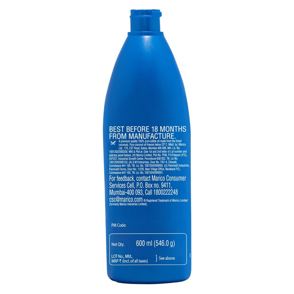 PARACHUTE 100% Reines Kokosöl 600ml Flasche Für Haar Haut Und Kochanwendung Ohne Konservierungsstoffe Oder Zusätzliche Chemikalien