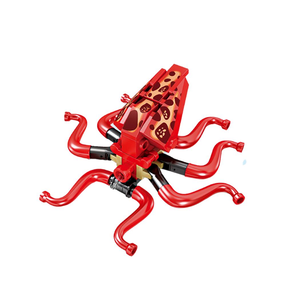 Mini Blocuri de Construcție pentru Jucării cu Animale de Adâncime în Oceanul Mare: Explorând creaturi abisale și jucării puzzle pentru copii