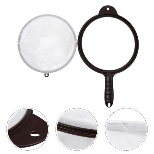 HEMOTON Coffee Filter Strainer Cloth Coffee Filter with Handle Coffee Strainer Cloth Tea Filter Sock Pour Over Coffee Dripper Filter White