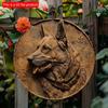 2D Flat 20*20cm1pc German Shepherd Wooden Wall Art Decor, Weather-Resistant Outdoor Indoor Sign, Lifelike Dog Design Decor, Pre-Drilled for Easy