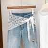 Lace Hollow Flower Fart Curtain Women'S Spring And Summer Jeans Premium Stacked Triangle Scarf Headscarf Ribbon Silk Scarf Trend