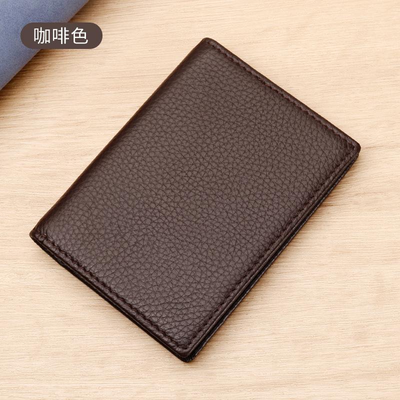 

Lychee Genuine Leather Men s Card Holder Anti-magnetic RFID Credit Card Bag Ultra Thin Soft Business Card Holder for Men коричневый