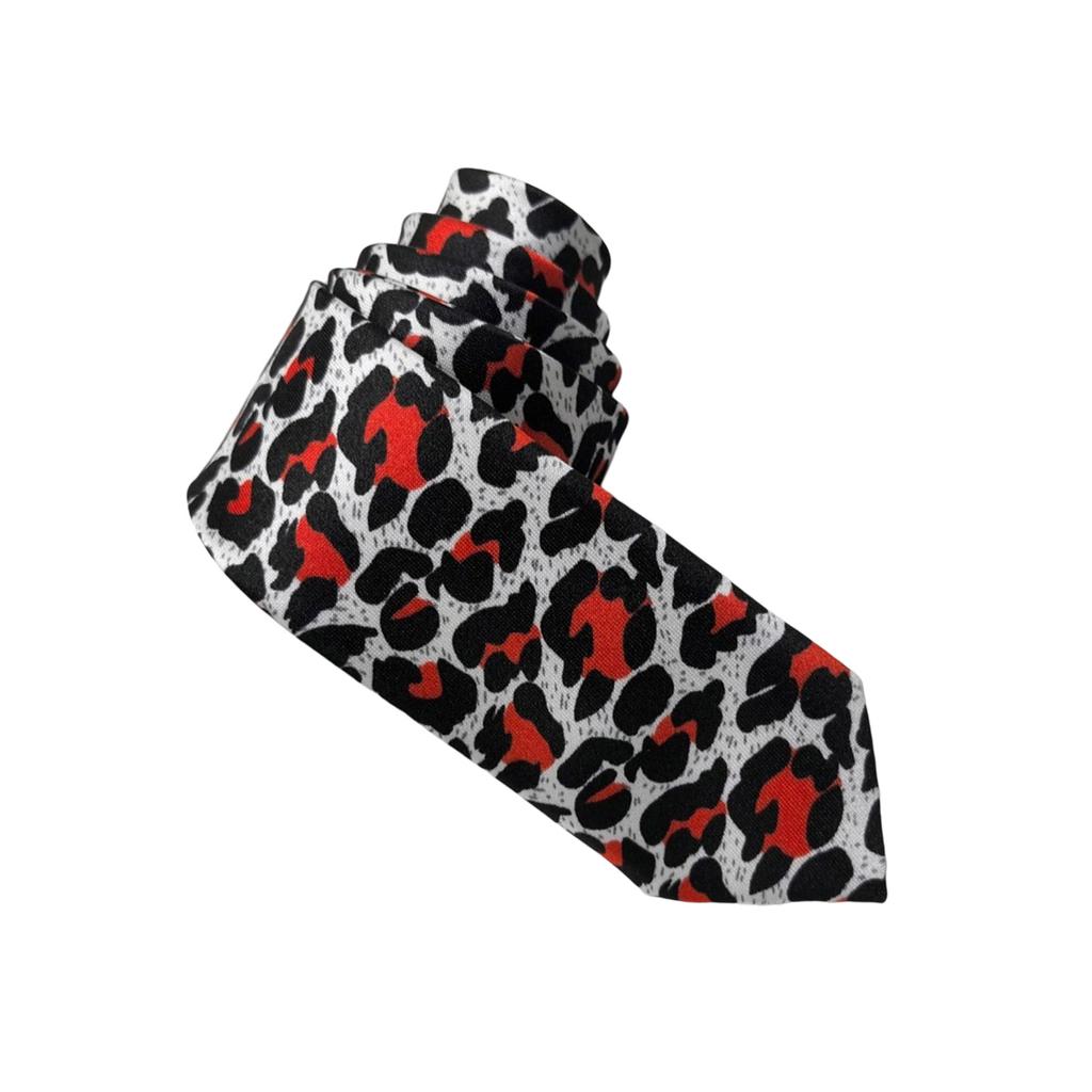 Men's Leopard Print Necktie for Formal and Casual Occasion Stylish Long Tie for Weddings Parties and Business Meetings