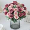 1/3pcs Silk Rose Artificial Flower Wedding Bridal Bouquet Home Room TableValentine's Day Outdoor Garden Diy Gifts Box Yard Decor