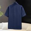 Summer Extra Big Size Men's Ice Silk T-Shirt Half Zipper Short Sleeve Cool T-shirt Male Plus Large Elegant Quick Dry