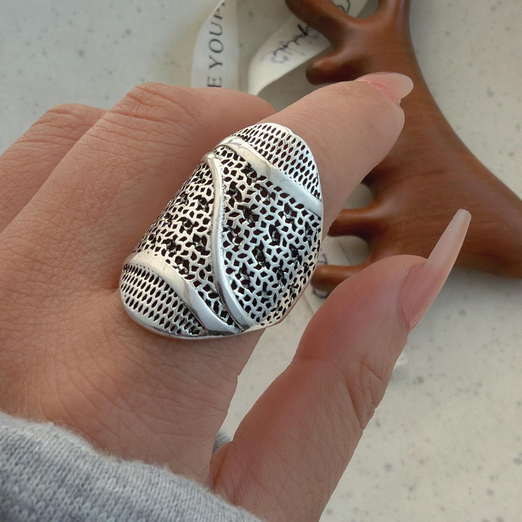 

925 Sterling Silver Rings for Women Couple Minimalist Handmade Simple Vintage Big Flower Ring Fine Jewelry Gift Prevent Allergy resizable