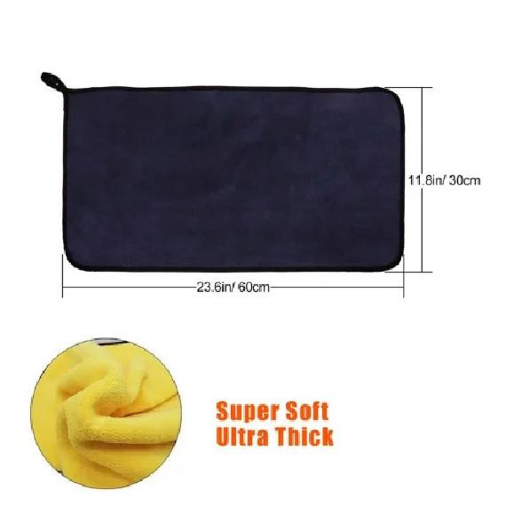 ZWNAV Car Towel Solid Color Soft Square Car Cleaning Towel Microfiber Hair Hand Bathroom Towels чёрный