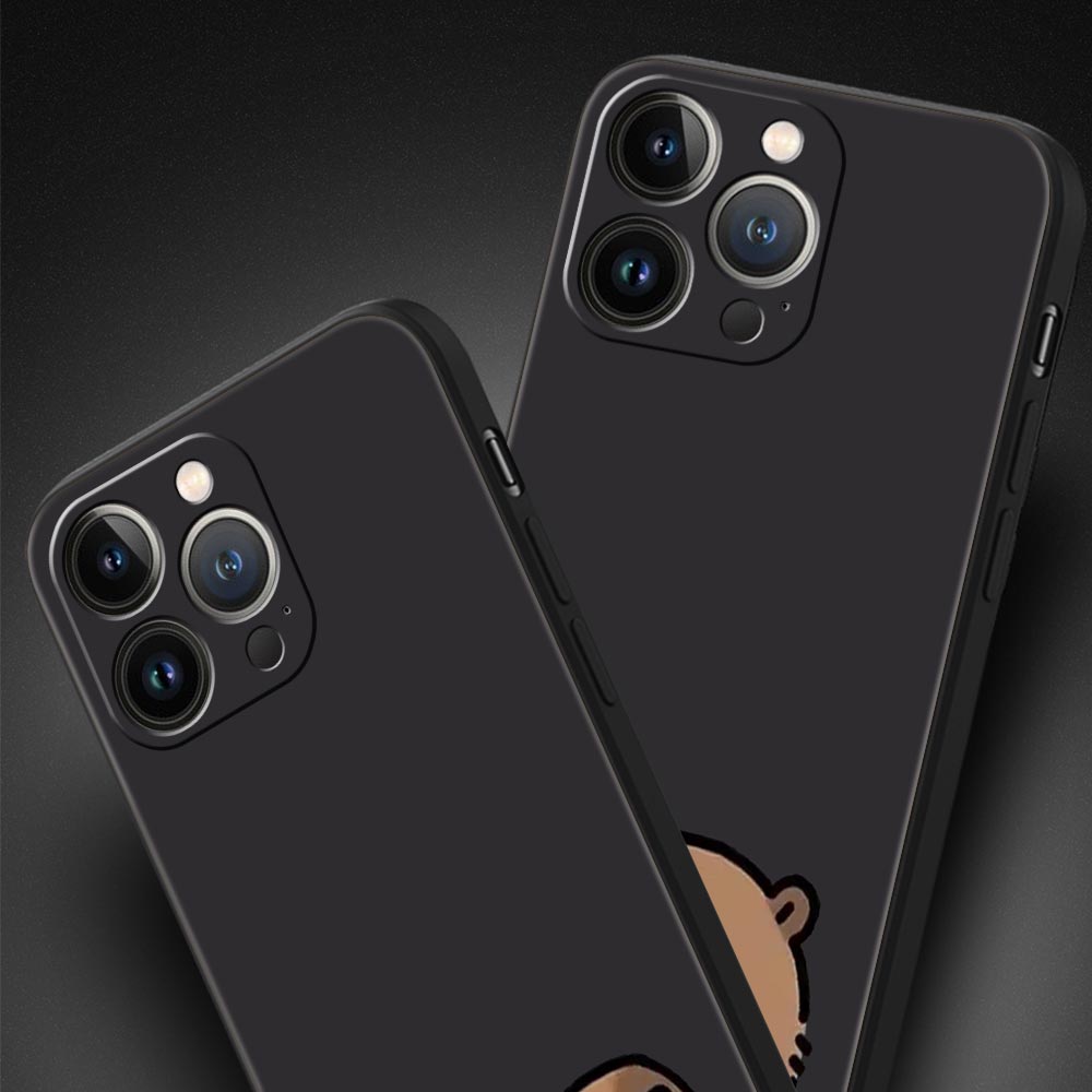 Cute Capybara Phone Case For iPhone 17 16 15 Pro Max 11 12 13 14 7 8 Plus SE 2020 X XR XS Cover Soft Black