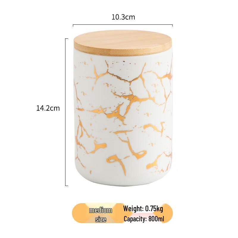 YIXI Marble Ceramic Storage Jar