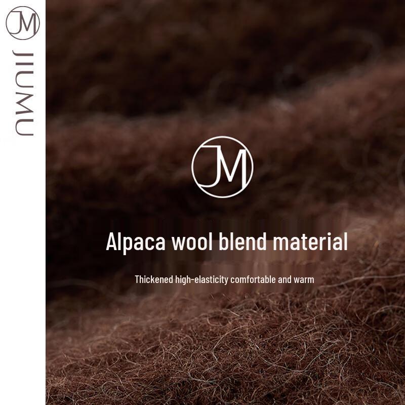 JIUMU Women's Winter Alpaca Wool Blend Knitted Gloves