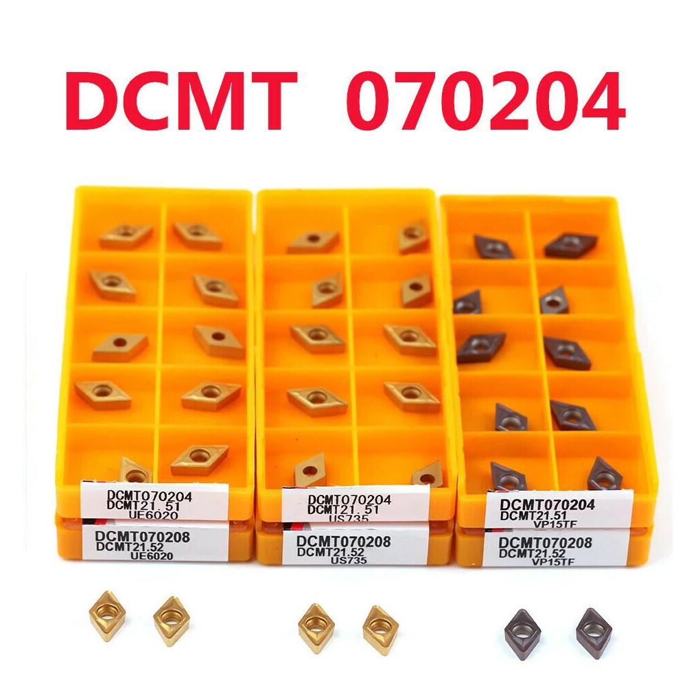 

10pcs DCMT070204 US735/UE6020/VP15TF Carbide Insert Lathe Cutting Tool Bit CNC UE6020