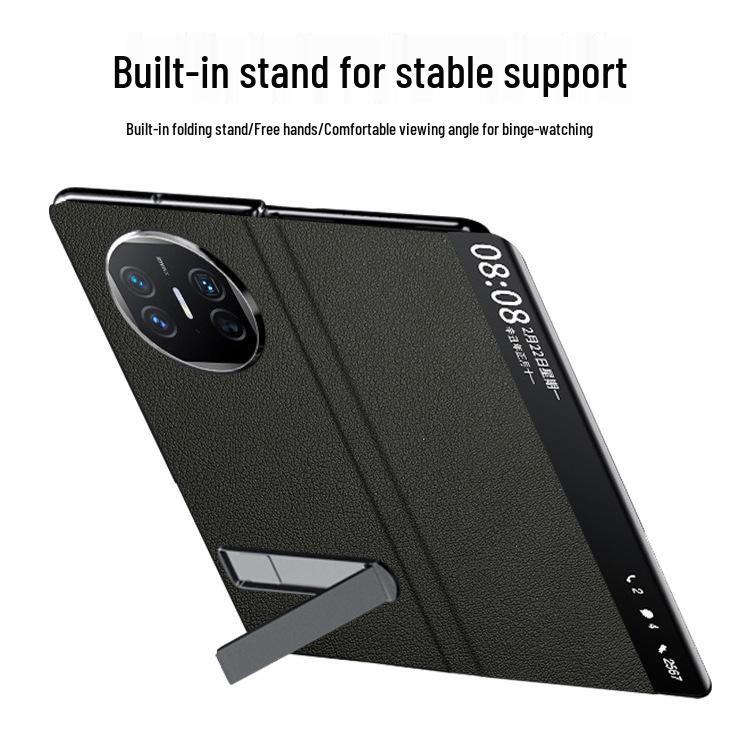 Ultra-Thin Leather Smart Window Case for Huawei Mate X5