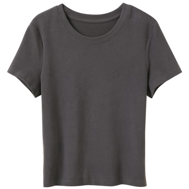 Sancai Women's Solid Round Neck Short Sleeve T-Shirt