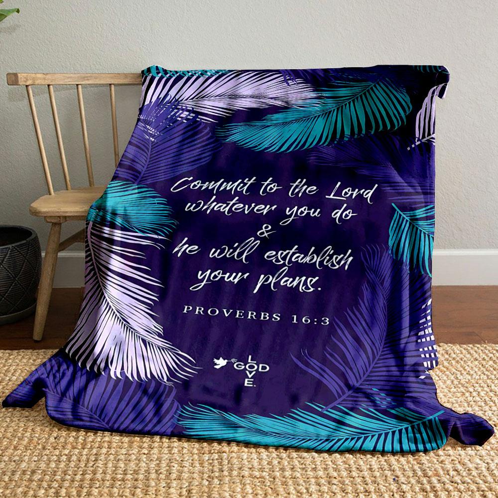 

Palm Leaf Print Bible Verse Blanket Printed Blanket for Living Room Bed Couch lunch break Soft Cozy Blanket for Friend s festival Gift 80cm x 120cm