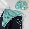 Versatile Sequined Knit Beanie and Triangle Scarf Belt Set for Fashionable Winter Dressing