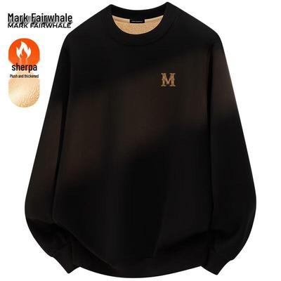 Mark Fairwhale Men's Thickened Sherpa Lined Crew Neck Sweatshirt