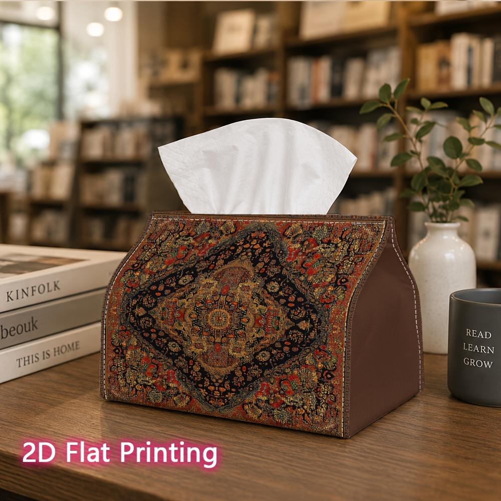 1pc, 2D Flat Printing, Tissue Box with Unique Persian Carpet Pattern, Suitable for Bathrooms, Living Rooms, Bedrooms, Dressing Tables, Coffee Tables,