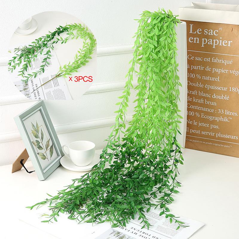 Artificial Persian Rattan Fake Hanging Boston Fern Plants Greenery Plastic Vine Wall Backdrop Wedding Party Home Garden Decor