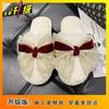 Home Baotou warm and non-slip student cotton slippers 2025 winter new princess style bow cotton slippers women's