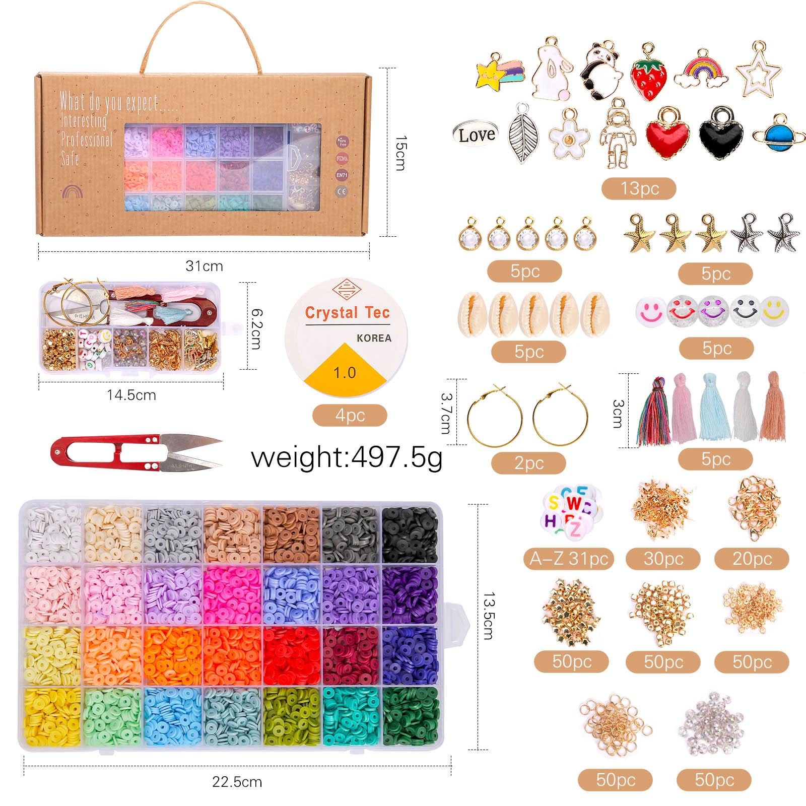 

Набор для изготовления браслетов «сделай сам», бусины, детская игрушка из бисера, креативные глиняные бусины, поделки, изготовление браслетов, аксессуары, ювелирные изделия, подарок 1