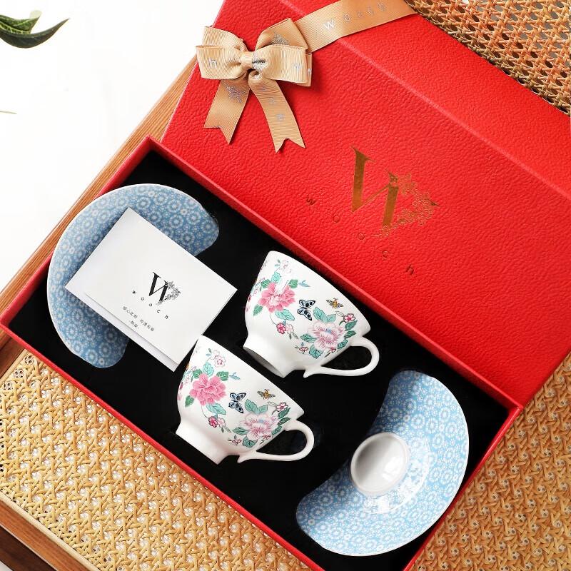 WOOCH Town Blossom Ceramic Teacup and Saucer Set