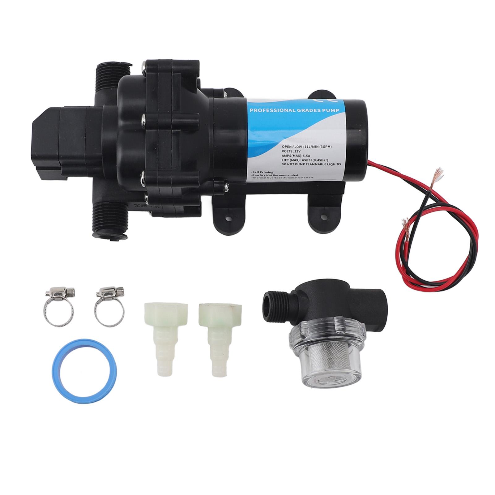 

Water Transfer Pump 12V DC Self Priming Misting Cleaning Booster Electric Diaphragm Pump for RV Cars