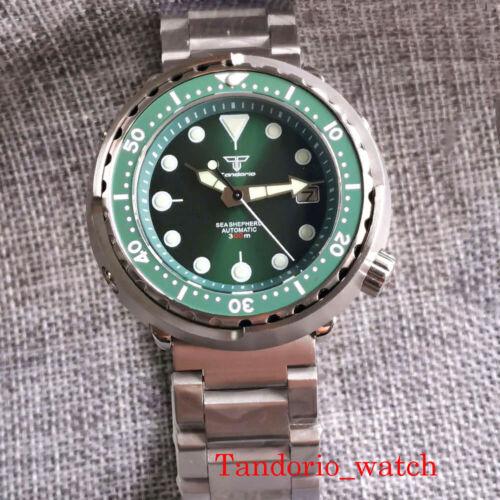 Tandorio 46.5mm 30ATM Diving Watches For Men NH35A Movement Automatic Mechanical Stainless Steel Wristwatch Sapphire Glass Solid
