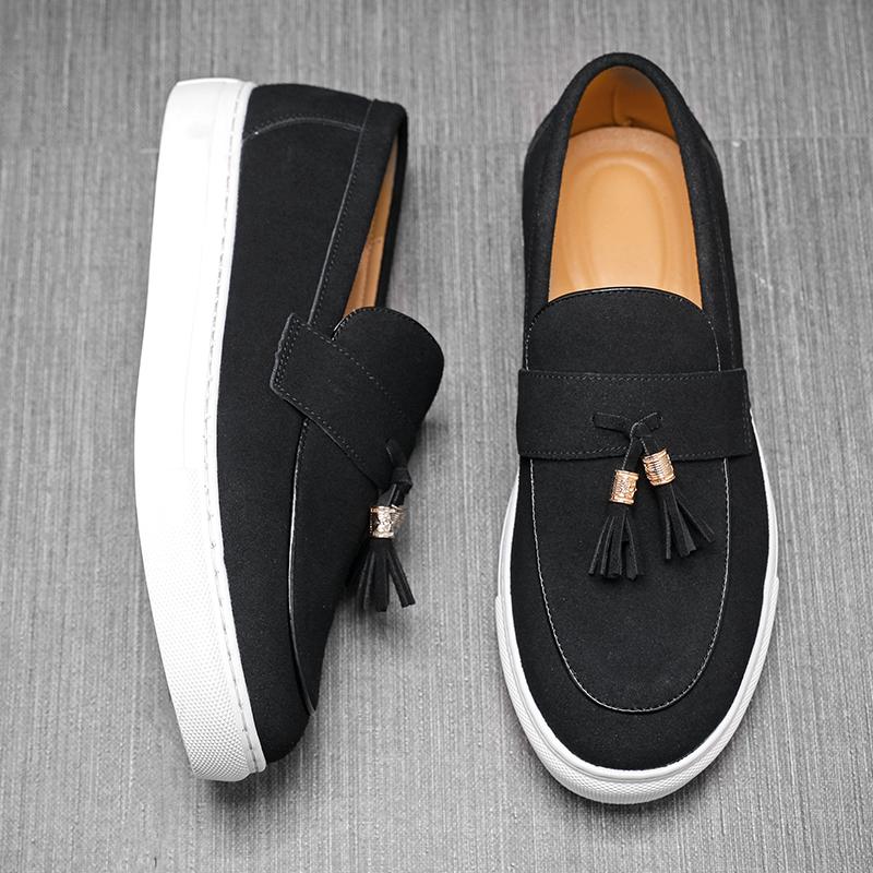 New Luxury Men Slip On Black Brown Tassel Loafter Leisure Leather Shoes Male Comfortable Sneakers Tenis Masculino Zapatos Hombre