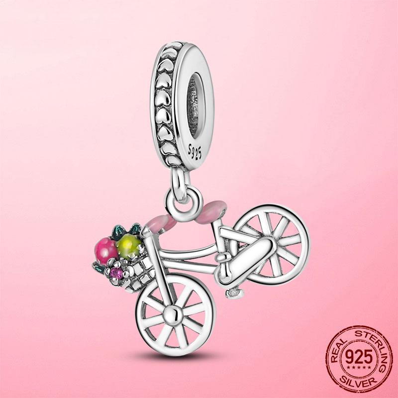 New 925 Silver Snake Coffee Cup Dog CZ Cactus Charms Beads Fit Original Women Bracelet Fine Silver Jewelry Gift