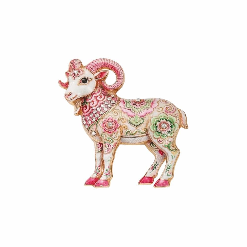 Colorful Goat Lapel Pin Vintage Style Animal Brooch Cute Enamel Sheep Brooch Party