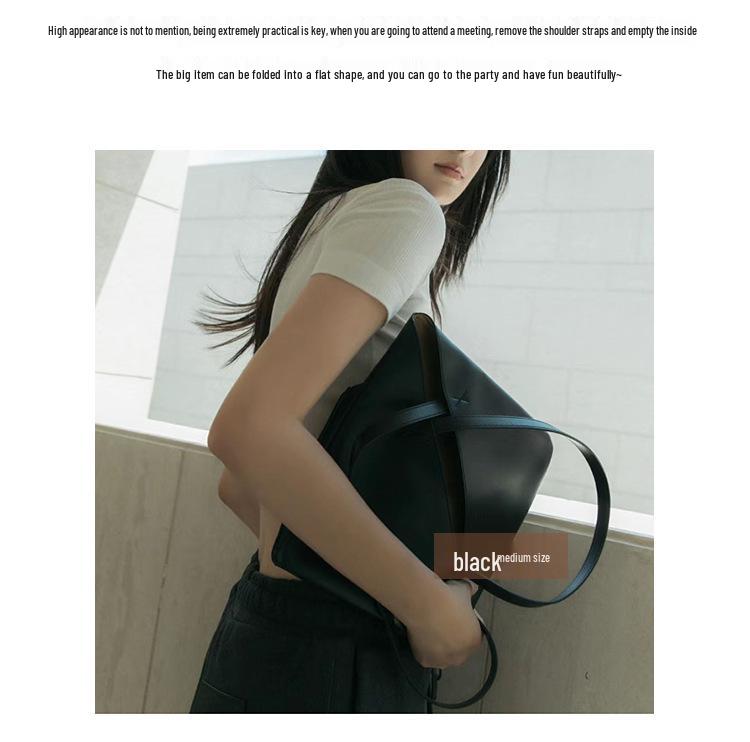 2025 Neue Weiche Rindsleder Faltbare Geometrische Tote: Handtasche aus echtem Leder, Pendler- und Reisetasche, Große Kapazität für Damen