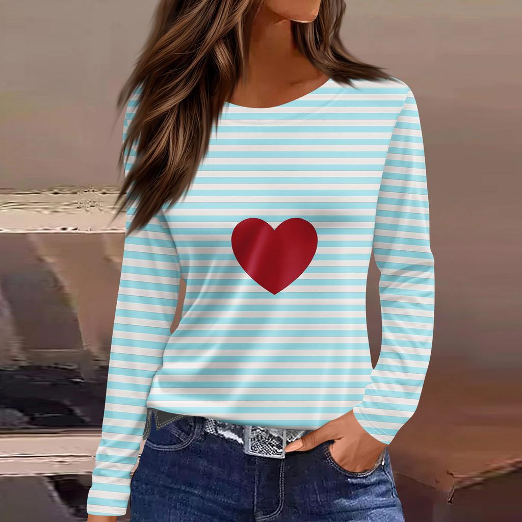 Women's Fashion Hem Slit Casual Floral Print Round Neck Long Sleeve Top