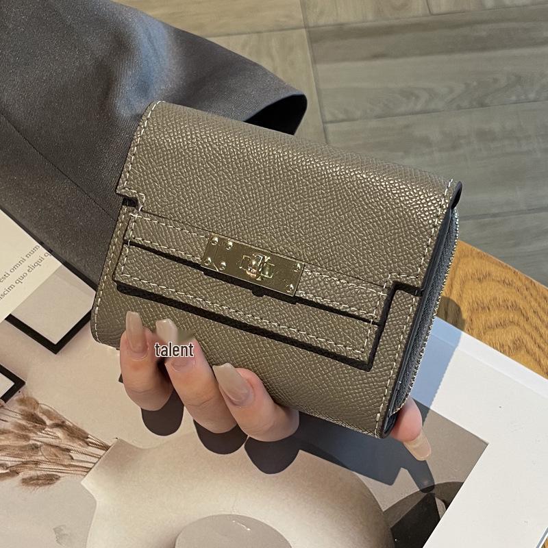 2025 Stilren Damplånbok i Kort Äkta Läder - Stor Kapacitet Multi-Kort Nötskinn Myntfack