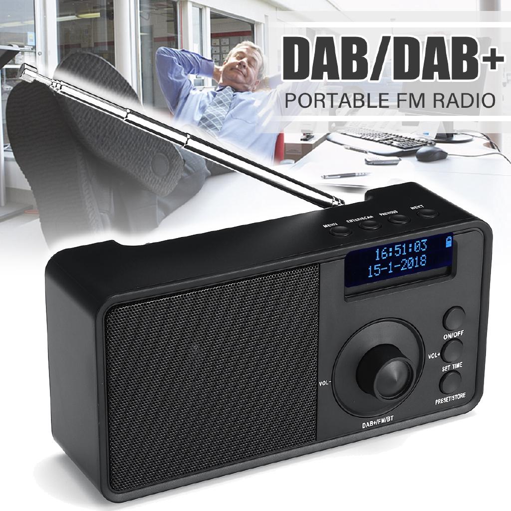 

DC 5 В Портативный DAB+FM Беспроводной Цифровой Радио Плеер Приемник Карманный bluetooth Музыка Стерео Радио Динамик AUX ЖК Будильник