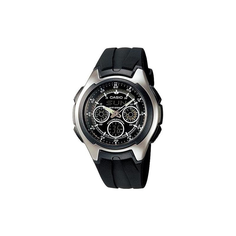 Casio STANDARD series 100m waterproof quartz movement resin strap Japanese and Korean watch men s watch black dial AQ-163W-1B1JH чёрный