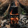 Wood Burning Folding Camp Stove Stainless Steel Grid Multiple Fuels Backpacking Stove Lightweight Collapsible Outdoor Cooking Stove for Hiking Camping