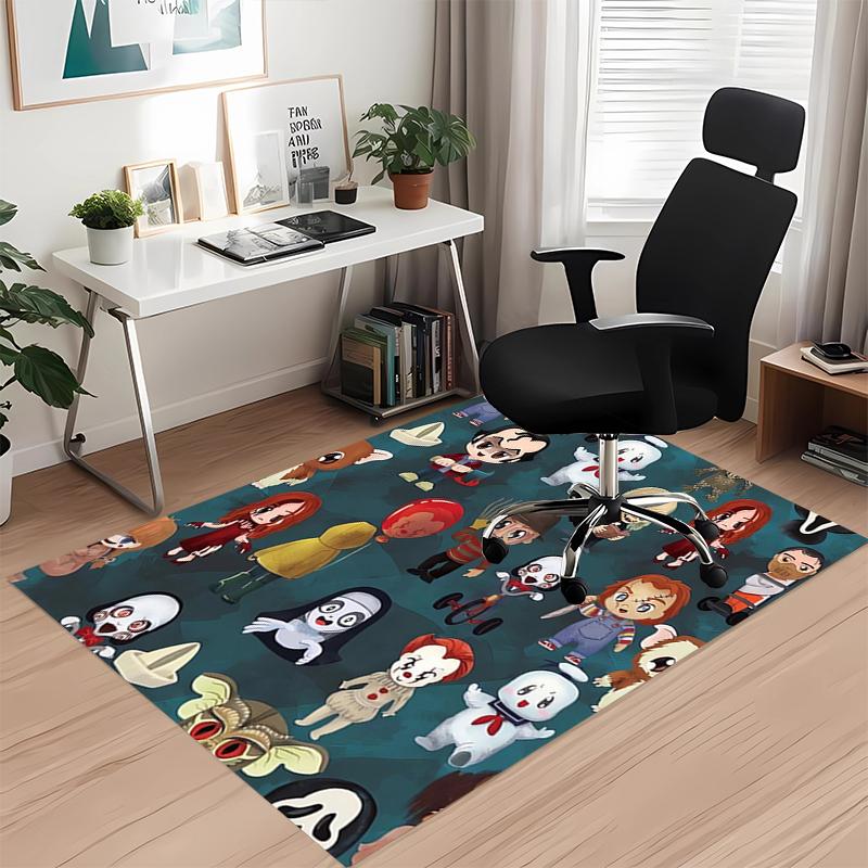 Halloween horror Printed Carpet, for Office Chair Living Room Bedroom Kitchen Room Decor Gifts.