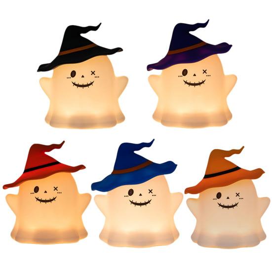 Night Light Ghost Face Design LED Energy-Saving Ambient Light Portable Compact Soft Light Source Pat Light Halloween Party Decor