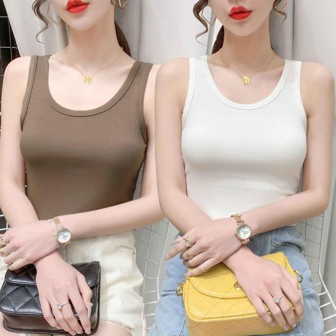 Plus Size Modale Knitted Summer Tank Top Simple Design Vest for Women