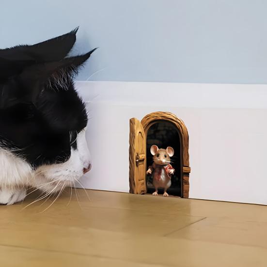 Śmieszna Realistyczna Naklejka Ścienna 3D Zdejmowana Naklejka Ścienna typu Peel and Stick z Efektem 3D do Dekoracji Sypialni, Drzwi, Narożnika, Listwy Przypodłogowej