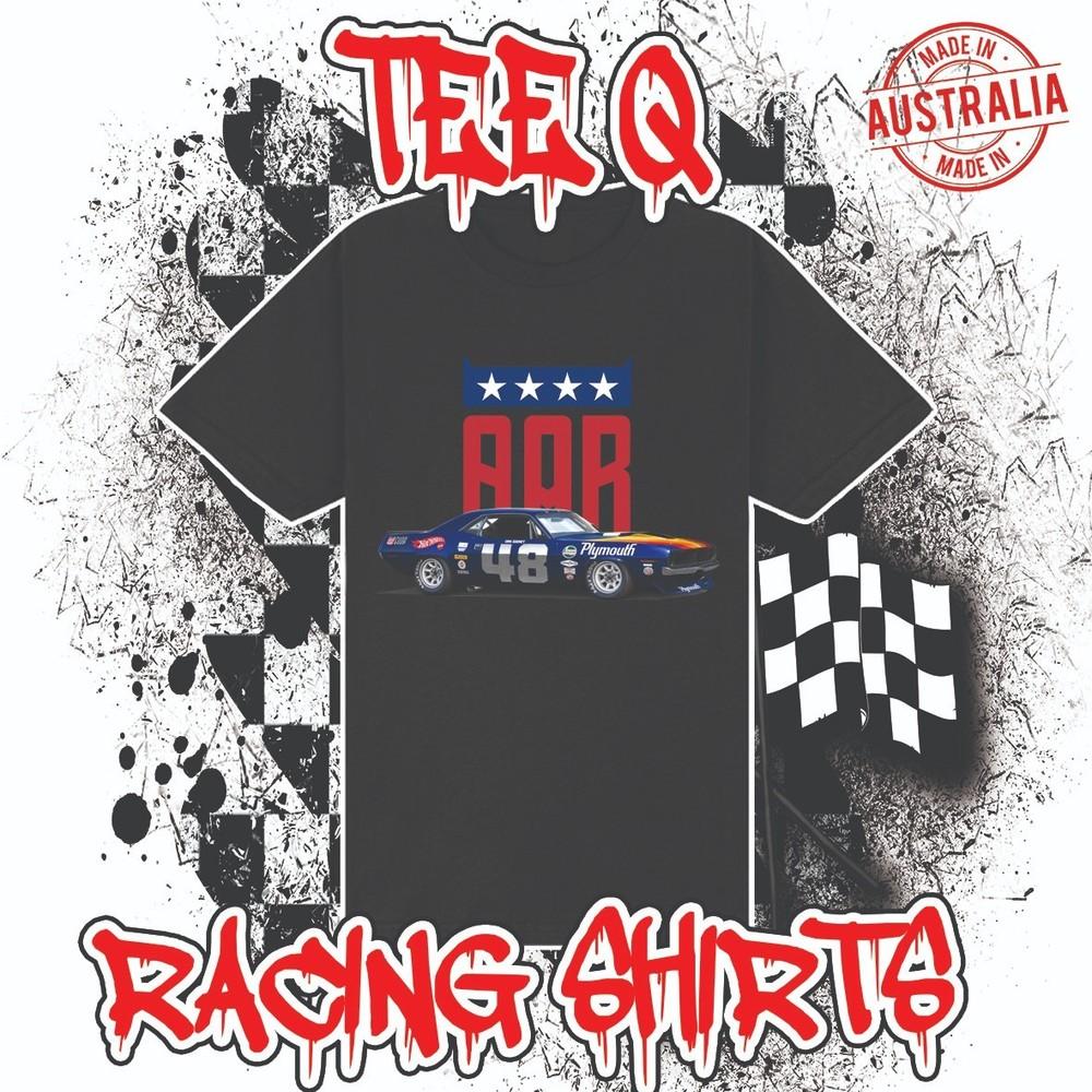 Плимут Барракуда Дэн Гёрни All America Racers ~ Премиум Черная Хлопковая Футболка Gildan Унисекс XXXXL