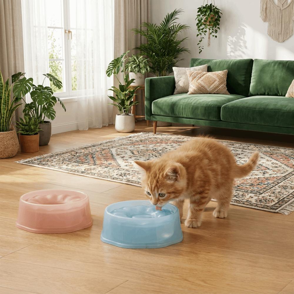 Plastic Pet Floating Water Bowl Large Capacity Pet Water Dispenser Cat Bowl for Cats and Dogs