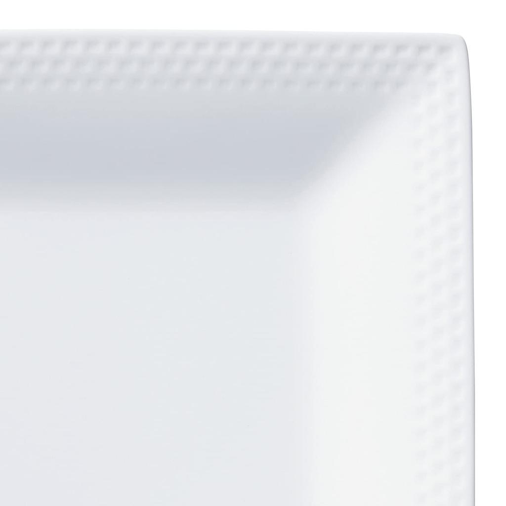 Noritake Square Plates (Pair) 19cm Rhythm White, Microwave and Dishwasher Safe, Fine Porcelain, P5340A/1610