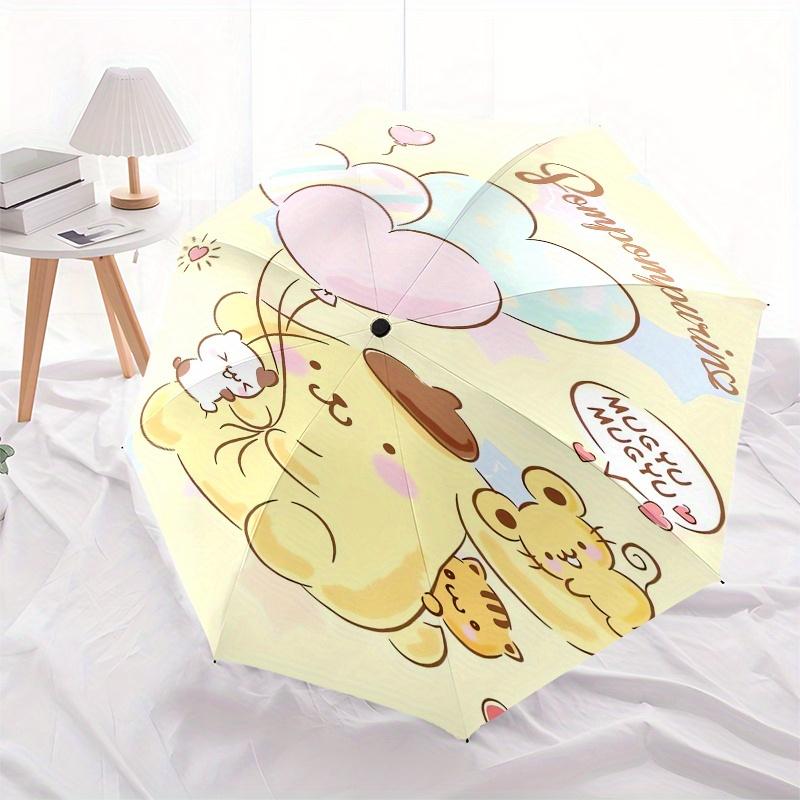 Pompompurin,Mugyu Automatic Folding Umbrella Simple 8 Rib Design, Bright Cartoon Pattern, Durable Iron Frame, Suitable For Travel, Outdoor,